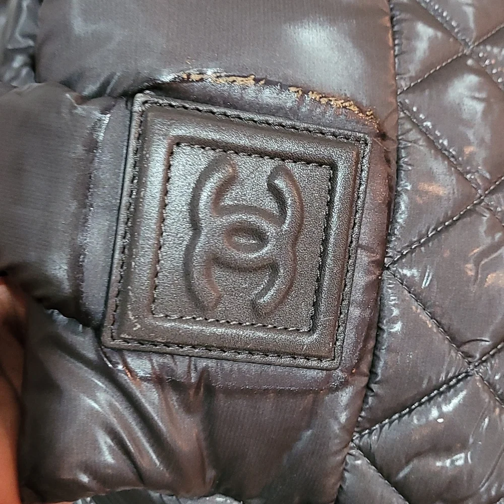 CHANEL Quilted Puffer Tote Bag in dark grey
